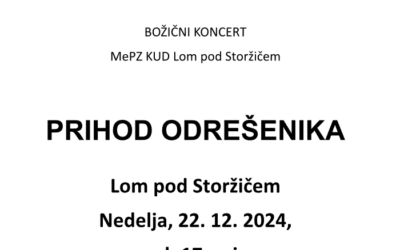 Božični koncert MePZ KUD Lom pod Storžičem